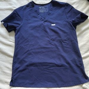 FIGS Navy Blue One Pocket Scrub Top SIZE S